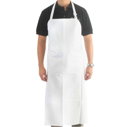 DELANTAL EN PVC GRANDE BLANCO