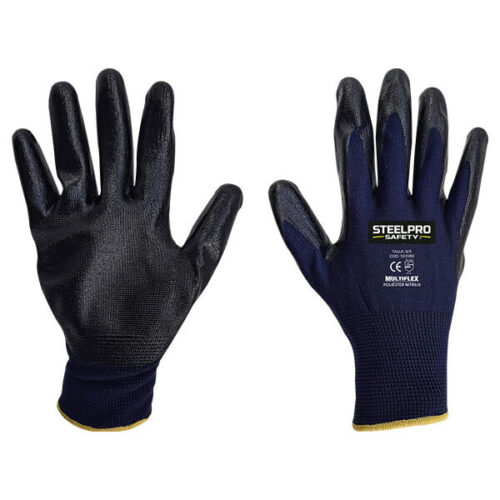 GUANTE MULTIFLEX POLIESTER NITRILO DARK BLUE T-M