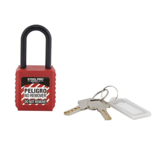 CANDADO GRILLETE NYLON ROJO